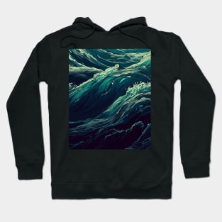 Ocean waves pattern Hoodie